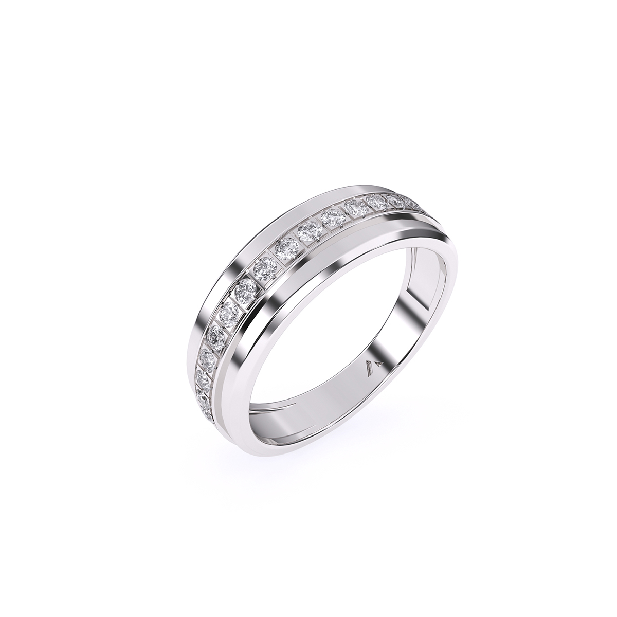 Minimalist Colorless Diamond Wedding Band